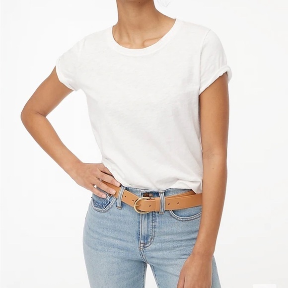 J Crew Factory Girlfriend crewneck tee in White size XXS NWT AJ089 - Picture 1 of 11